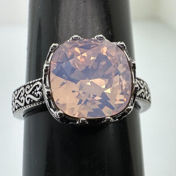 925 Sterling Silver Pink Quartz Ring - Size 8.25 - Picture 11 of 11